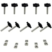 Tornillo estrella-10PCS M8x40 Pomos Plastico- Rosca Hembra Tornillo de Rosca de Perilla Plástico Negro en Tipo Estrella…